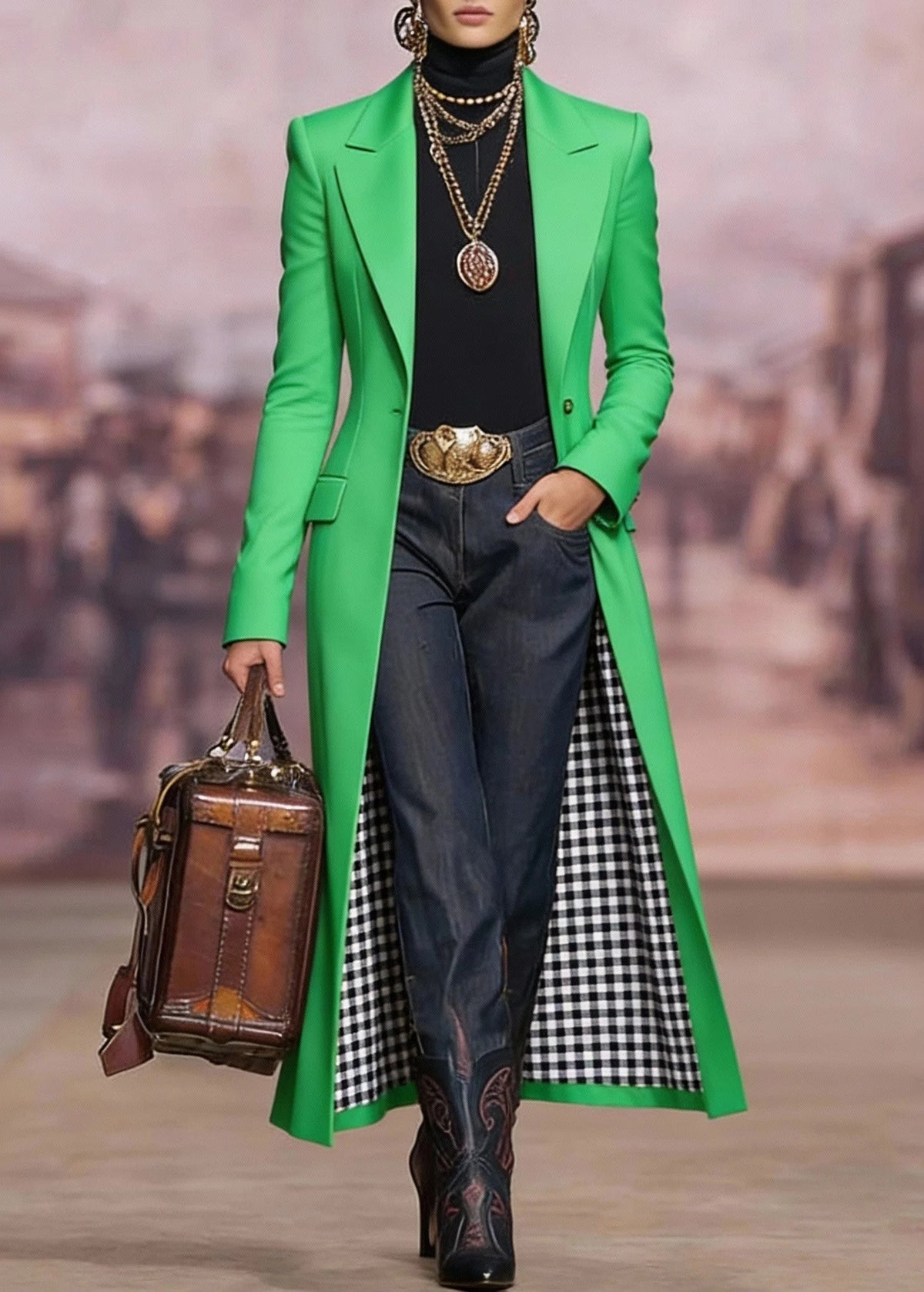Manteau long Héloïse en velours et dentelle