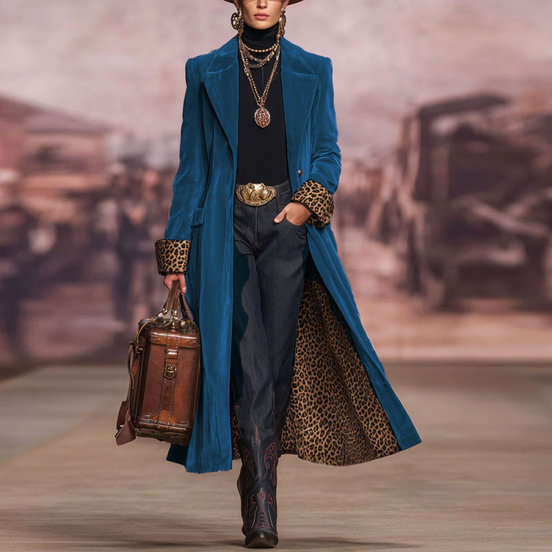 Manteau long Héloïse en velours et dentelle