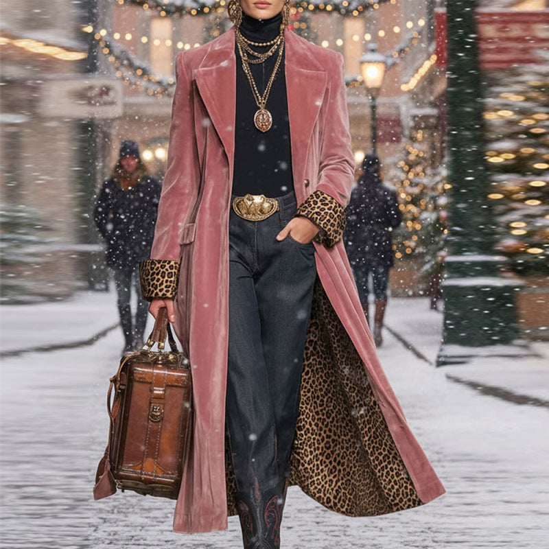 Manteau long Héloïse en velours et dentelle